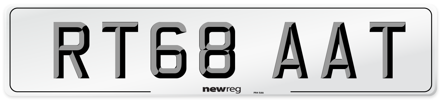 RT68 AAT Number Plate from New Reg